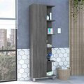 Depot E-Shop Venus Linen Single Door Cabinet, Smokey Oak DE-MLI6584